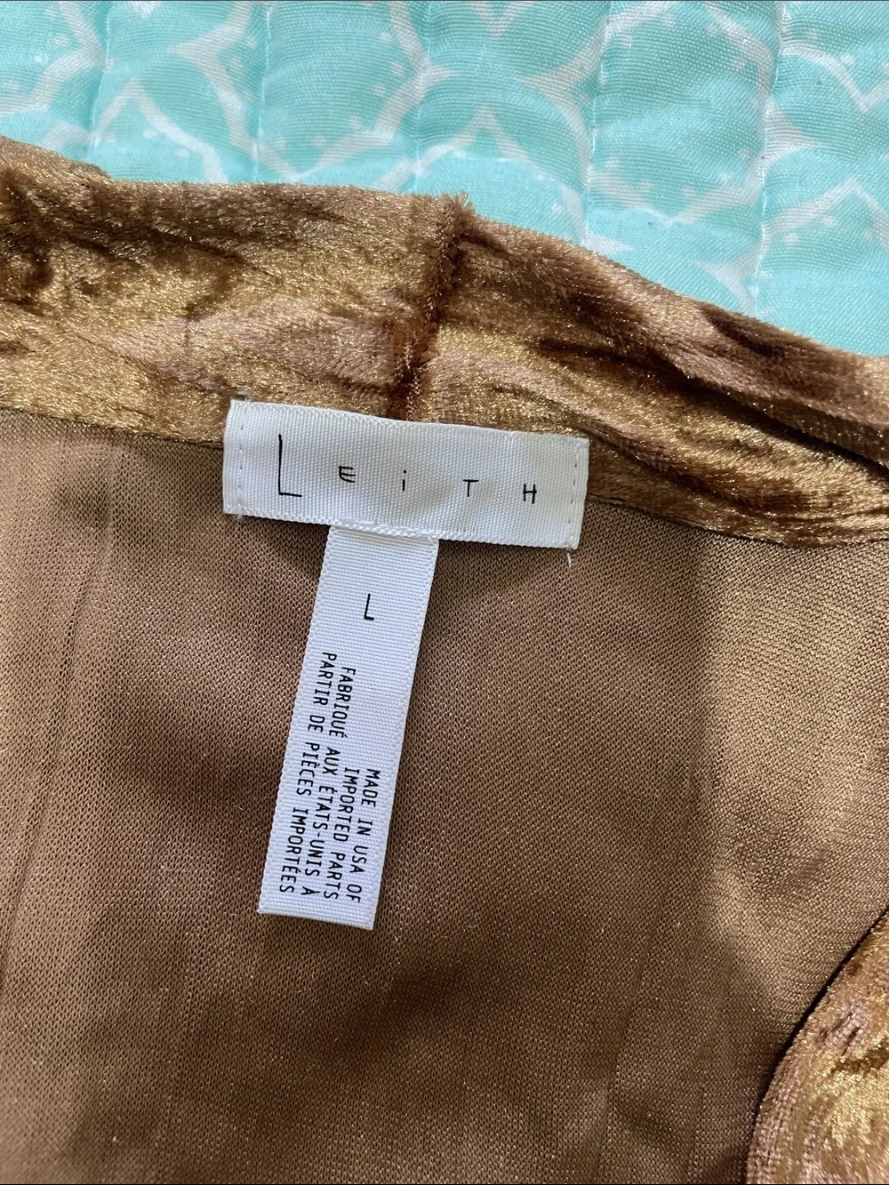 Gold velvet duster jacket by leith